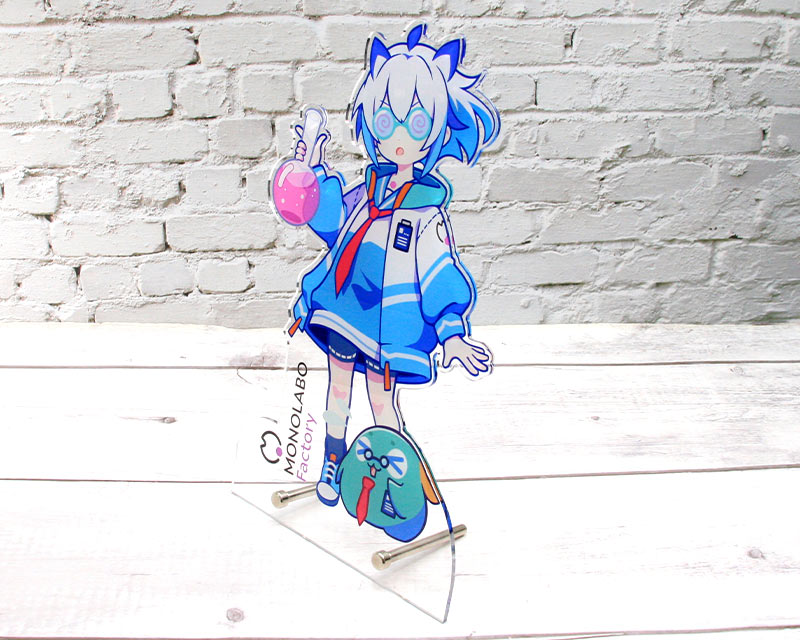 仕上がりイメージです。透明アクリルを自由にレーザー加工してオリジナルPOPを作ることができます。