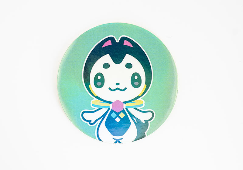 キャラクターを印刷した丸形のオーロラシール