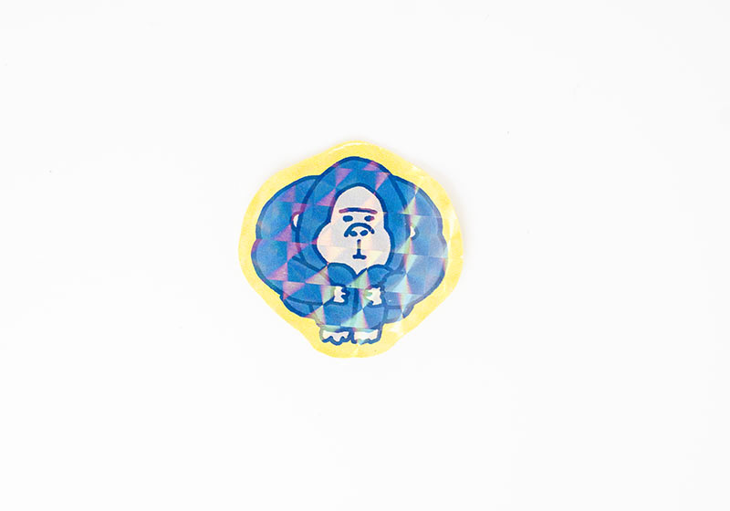 小さなキャラクターの形にカットしたモザイクシール