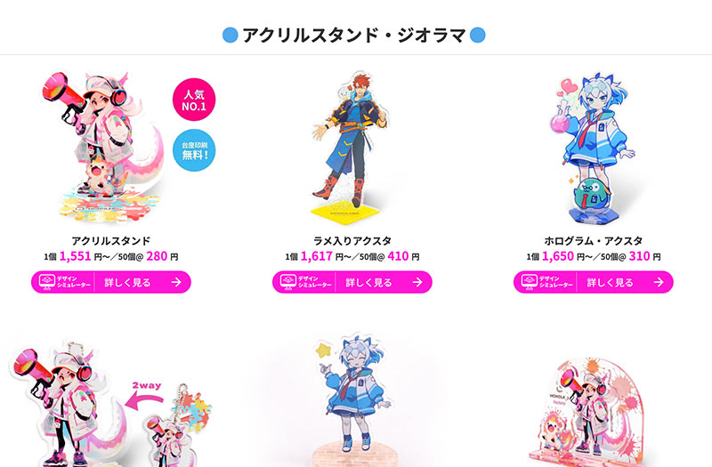 作成したい商品を選びます