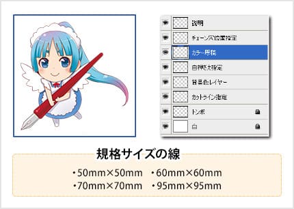 キーホルダー画像データを配置